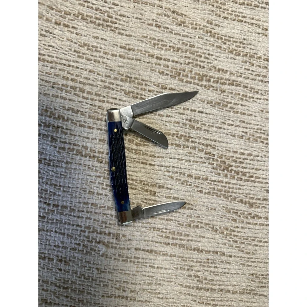 2024 Case XX USA 7 Dot Limited Blue Corn Cob Bone 3 Blade Knife 6344 SS MINT H2